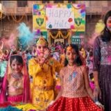 हेमकुंड पब्लिक स्कूल में रंगोत्सव आयोजित , राधा और कृष्ण के रूप में बच्चो ने खेली अवध की होली